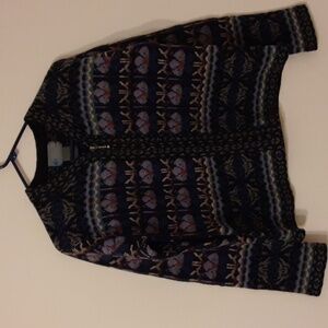 Unisex Sqauw Valley 90s Multicolor Fair Isle Cardigan Sweater SzM